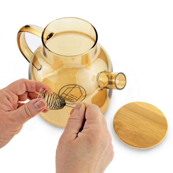 Scandi Home 1.2L Helsinki Gold Borosilicate Glass Teapot with Stainless Steel Filter