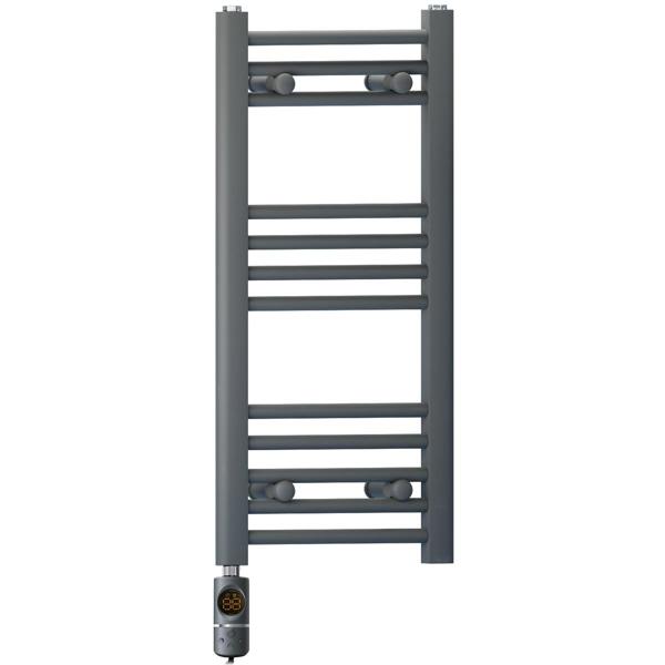 MYHOMEWARE 400 x 700 mm Anthracite Grey Electric Bathroom Towel Rail Radiator Heater With AF Thermostatic Electric Element Pre-Filled