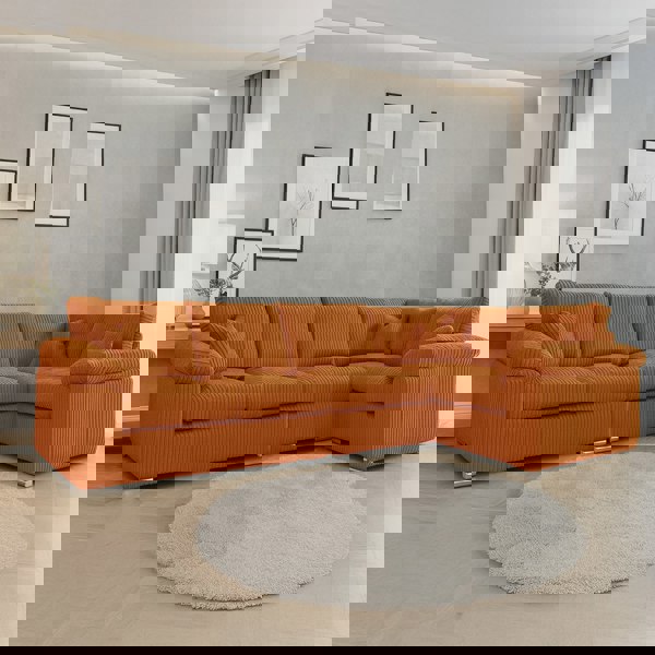 Furnishings For Less Delta Full Jumbo Cord 5 Seater L Shaped Corner Sofa