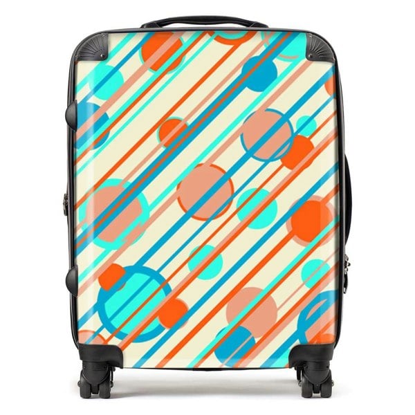 Warren Reed Retro Stripes And Circles Suitcase