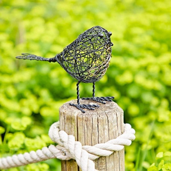 Paper High Set of Two Wire Robin Decorative Ornament