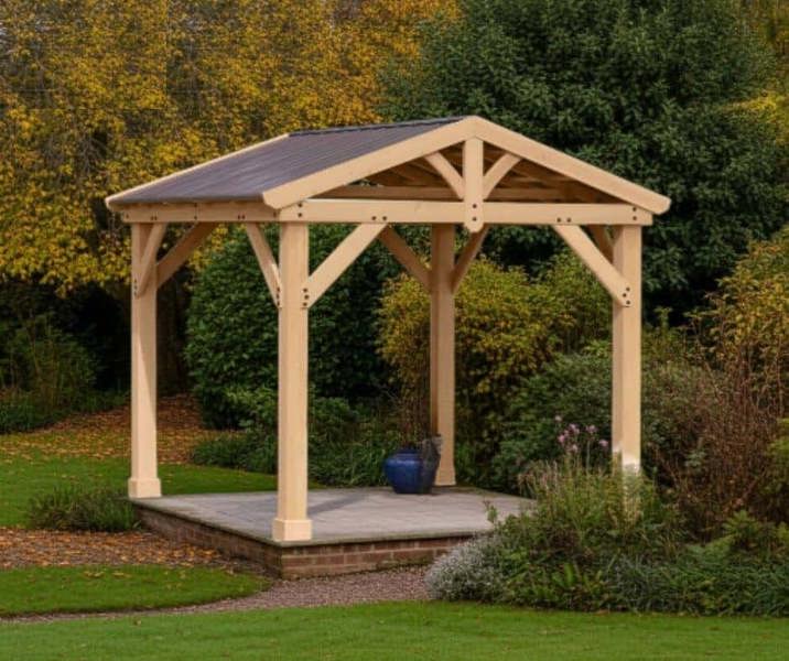 Yardistry Wooden Pavilion 10ft x 10ft (3m x 3m), Meridian Series 3m x 3m Wooden Gazebo 1