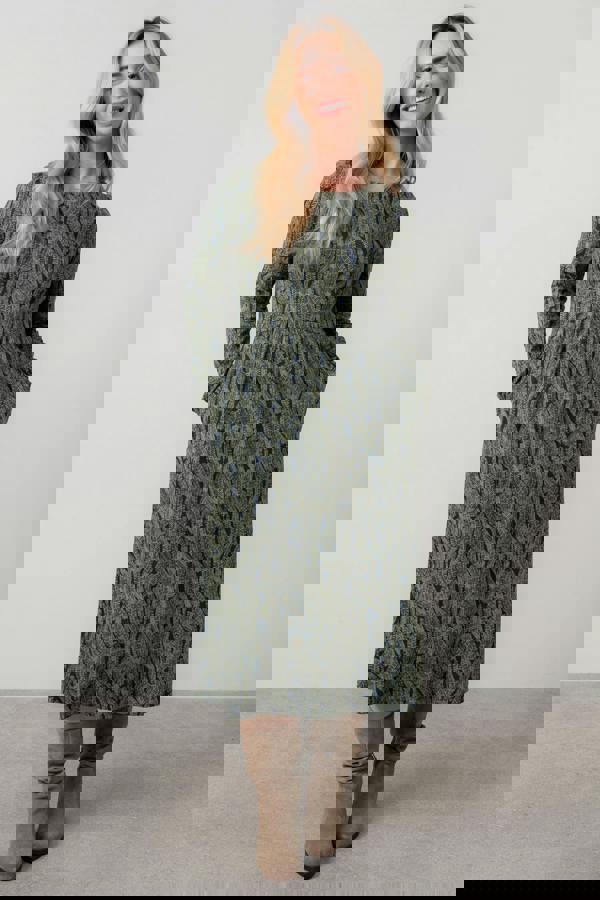 Lily & Me Damson Cotton Jersey Midi Dress Navy