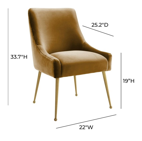 Furniture Edit Beatrix Cognac Velvet Side Dining Chair