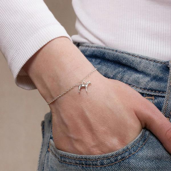Mylee London Border Terrier Chain Bracelet - Personalised - Sterling Silver