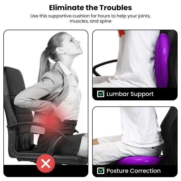 ROMIX Wobble Cushion, 34cm Inflatable Balance Disc with Pump for Core Training and Sitting Posture Support