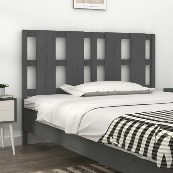 Berkfield Bed Headboard Grey 145.5x4x100 cm Solid Wood Pine