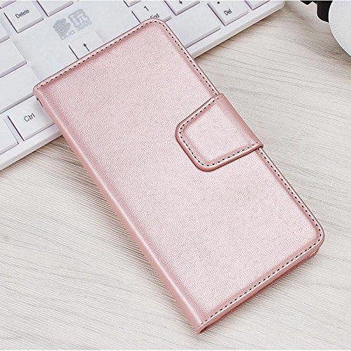 1st Choice: Rose gold wallet book case pouch holster with Card holder and stand for Samsung Galaxy S9