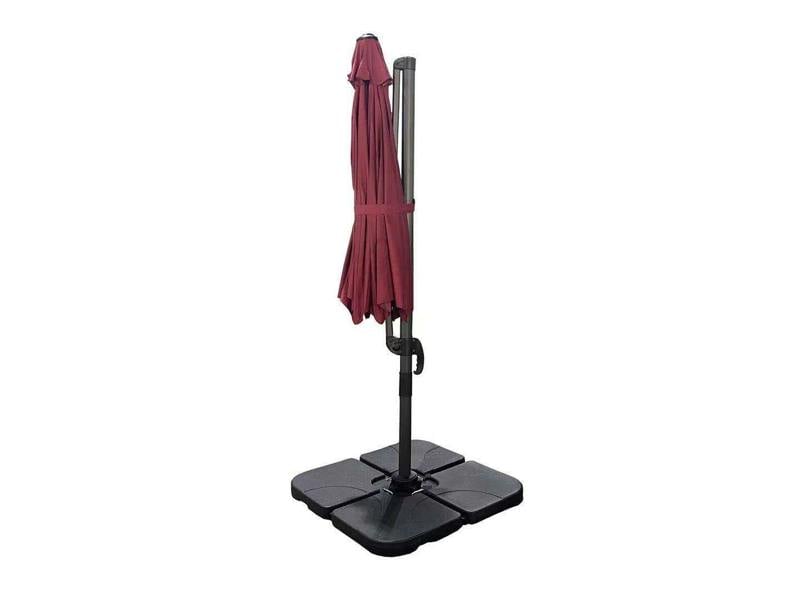 Shatchi 3m Red Octagon Parasol With Cross Base and 65mm Aluminium Pole Sun Shade Garden Outdoor