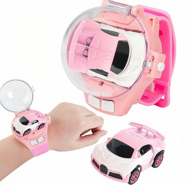 deAO Toys Pink Watch-Controlled Remote Control Car – Wearable RC Toy for Kids Ages 3+ Durable & Fun Gift for Birthdays and Holidays