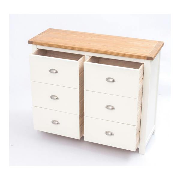 Cabinet Bits Lovere 6 Drawer Chest of Drawers Chrome Cup Handle