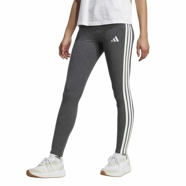 Adidas Womens/Ladies 3 Stripes Athletic Leggings - Dark Grey - 