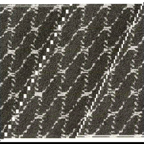 Trellis Design Thick Shaggy Area Rugs Dark Grey