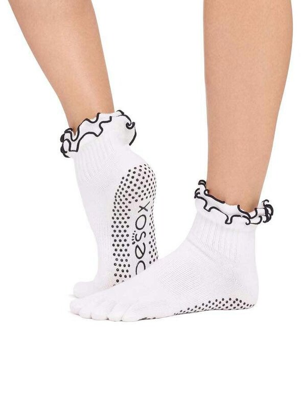ToeSox Melody Full Toe Yoga Socks - White