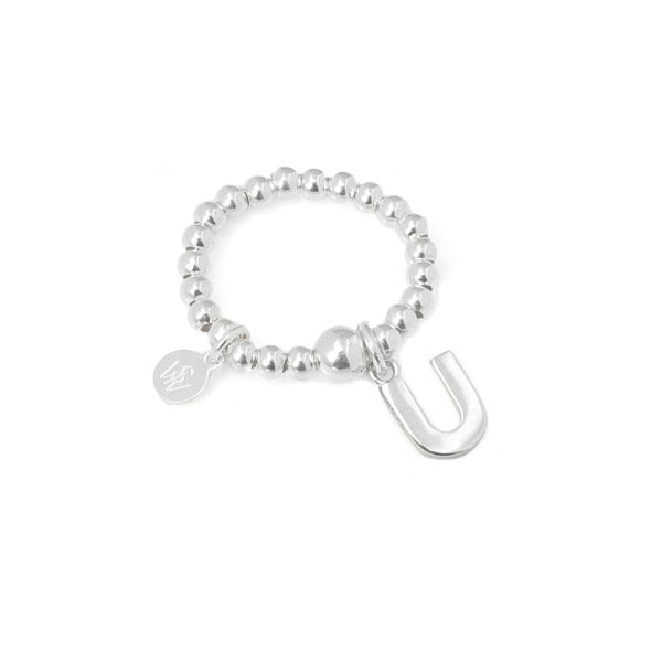 Say It With Classic Initial Ball Ring - Sterling Silver (Large)