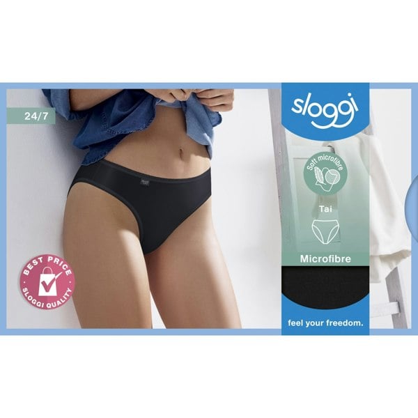 Sloggi 24/7 Microfibre Tai Hipster Brief, Black