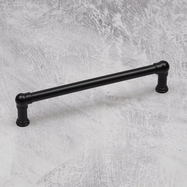 Handle & Home Black Industrial Pipe Style Cabinet D Bar Handle