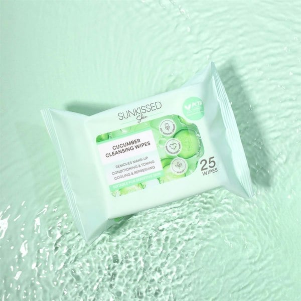 Sunkissed Skin Cucumber Cleansing Wipes 25 Pack