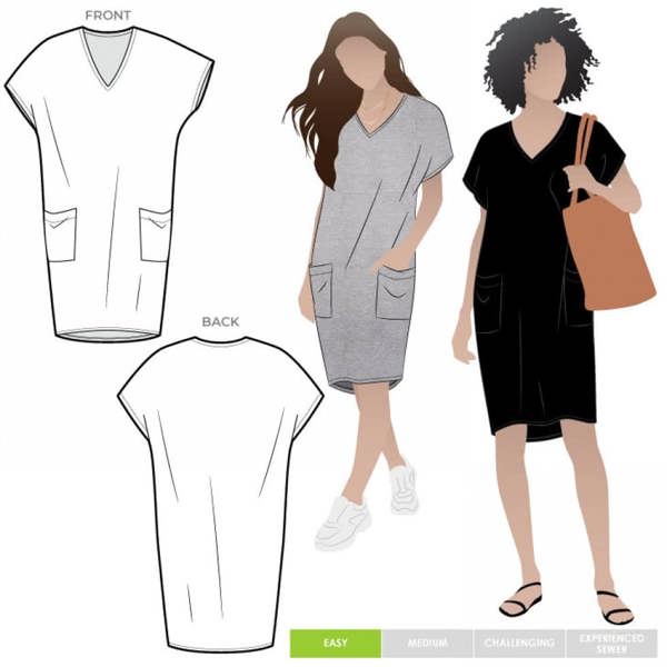 Style Arc Sewing Pattern Kitt Dress - Dresses for Women - Easy