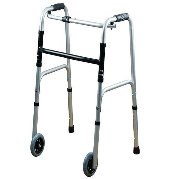 Gr8 Home Folding Walking Frame Lightweight Aluminium Walker Adjustable Zimmer With Wheels
