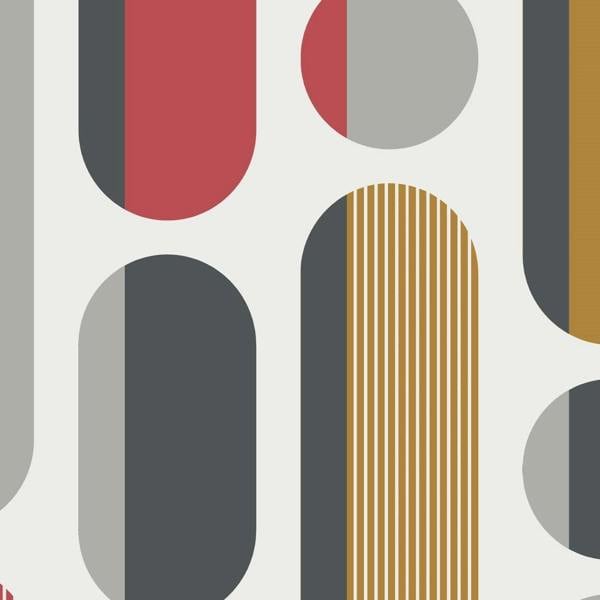 Envy Morse Wallpaper - Saffron and Cherry - 10m