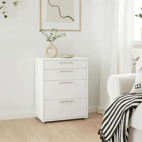 Wyld Haus Dris White Wooden Office Storage 2 Drawers + 2 File Drawers