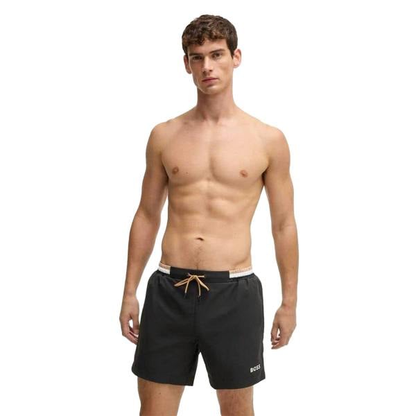 Boss Mens Logo Swimming Swim Shorts - Black - 