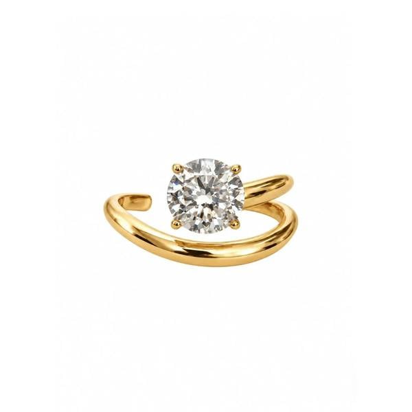 Luxe Tones Lucienne Luxe Gold Plated Crystal Statement Ring