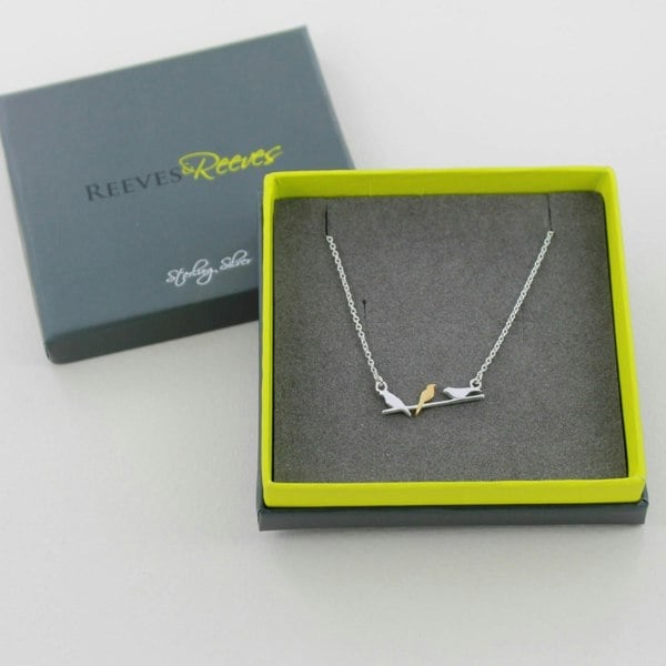 Sterling Silver Bird On A Wire Necklace - Reeves & Reeves