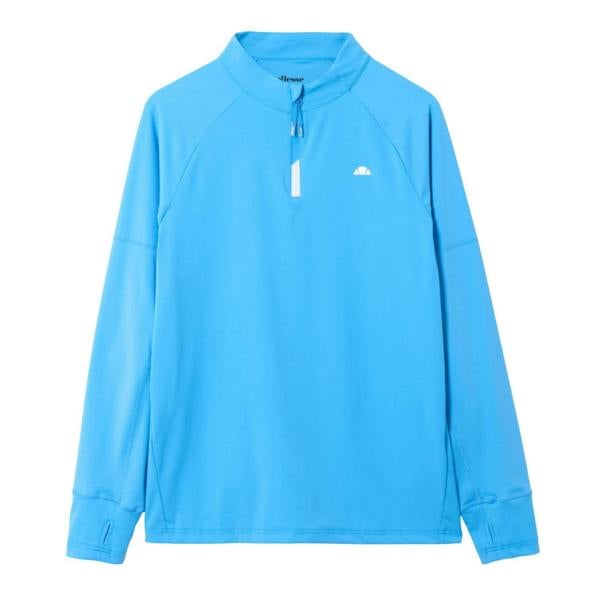 Ellesse Mens Musica Quarter Zip Long-Sleeved T-Shirt - Blue - 