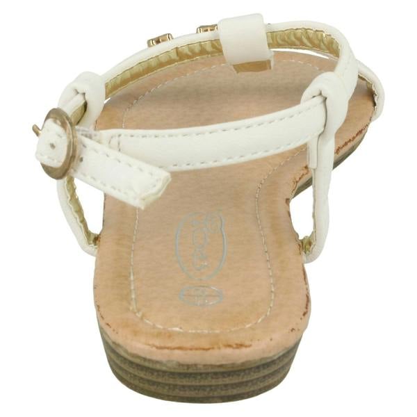 Spot On Girls Spot On Casual T-bar Sandals With Skull And Cross Detail