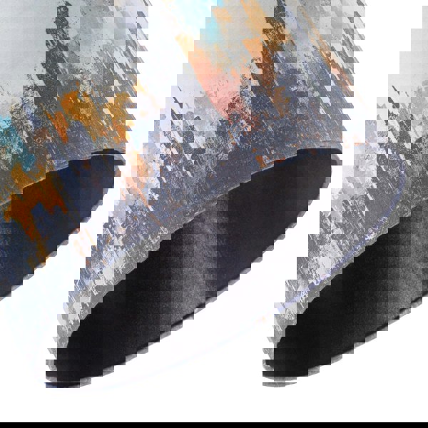 Grunge Style City Scape Cotton Fabric Lamp Shade in Black and Orange Image 5