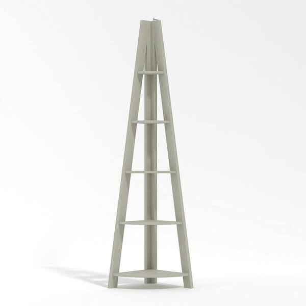 Wyld Haus Athy Grey Wooden Corner Ladder Shelving Unit 4 Shelves