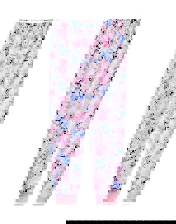 Disney Girls Multicoloured Stitch & Angel Multi-Pack of 2 Long Sleeve Long Leg Pyjama Set