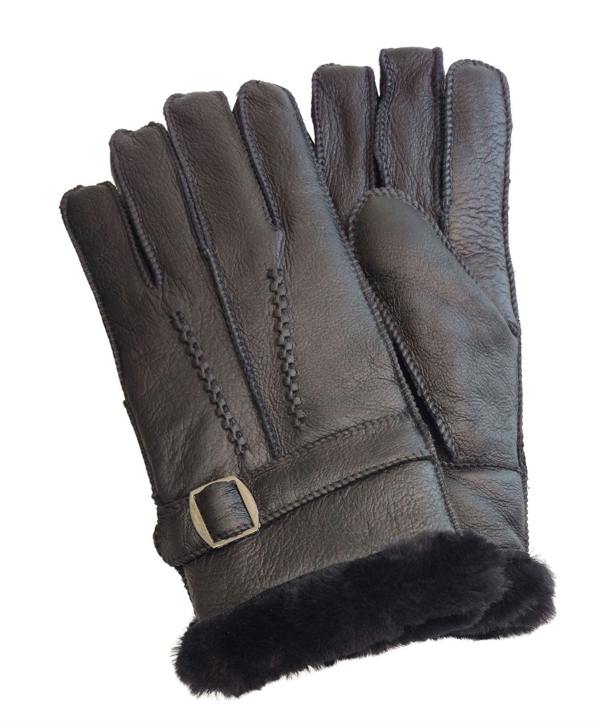 Infinity Leather Mens Luxury Sheepskin Leather Gloves With Buckle