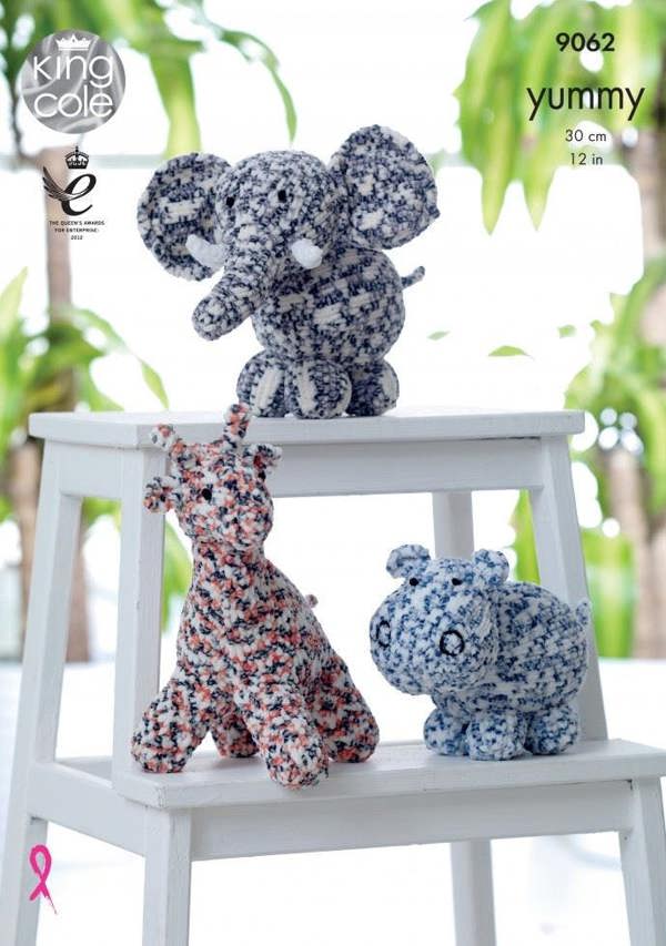 King Cole Yummy Knitting Pattern 9062, Toys - Intermediate