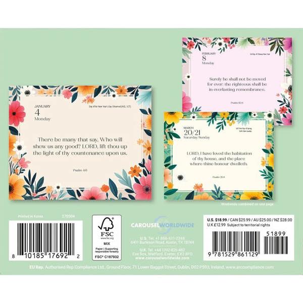 Religion Psalms Desk Calendar 2027, Desk Calendars, Day To View, Lifestyle, Gift