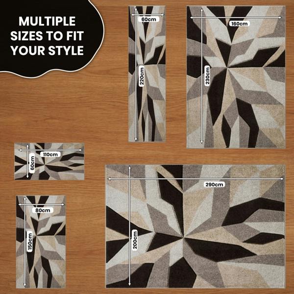 Smart Living Carved Rug Contemporary - Brown Beige