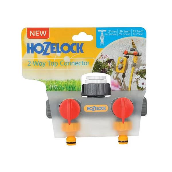 Hozelock 2252 2-way Tap Connector 1/2 - 1in Bsp - Multi Colour - 