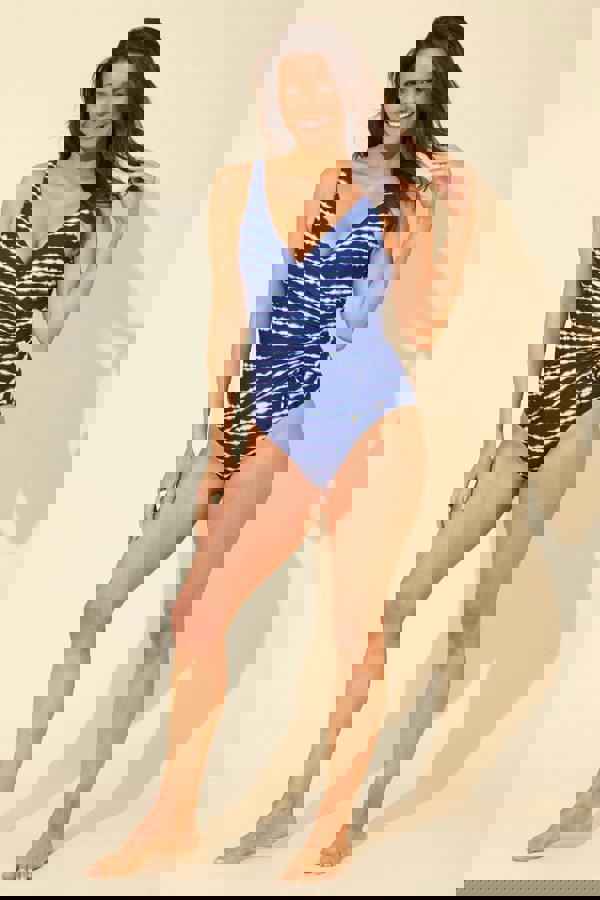 Tie Dye Side Gather Swimsuit