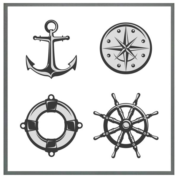 Benjamin Tate Design Nautical icons (picture Frame)