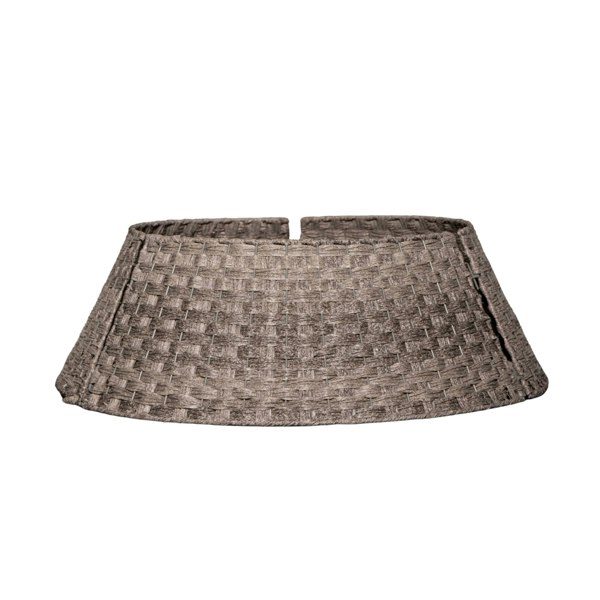 Samuel Alexander 48/70cm Samuel Alexander Large KD Plastic Wicker Rattan Woven Christmas Tree Skirt in Grey