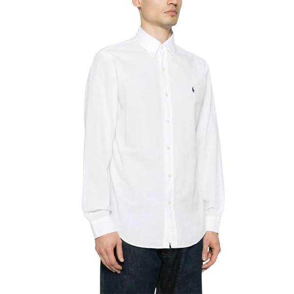 Ralph Lauren Mens Embroidered Logo Oxford Shirt - White - 