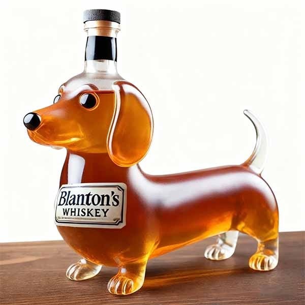 Leaper Glass Dachshund Sealed Wine & Spirits Bottle