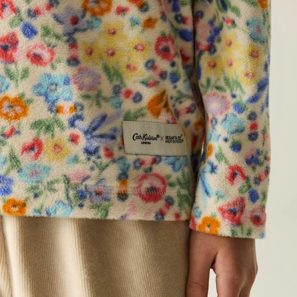 Regatta Childrens/Kids Cath Kidston Harmony Ditsy Quarter Zip Fleece Top - Cream - 