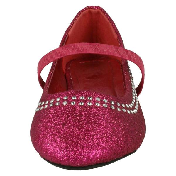 Spot On Girls Spot On Glitter Elasticated Strap Flats