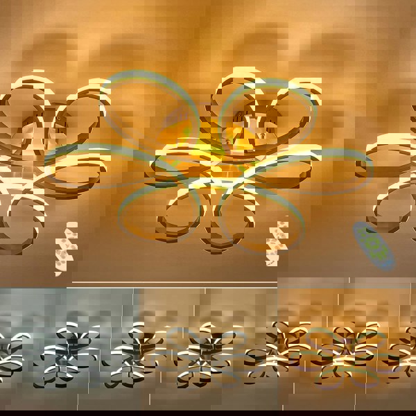 Black Frame Modern Dimmable/White LED Chandelier Ceiling Light Ceiling Light Fixtures Living and Home Dimmable