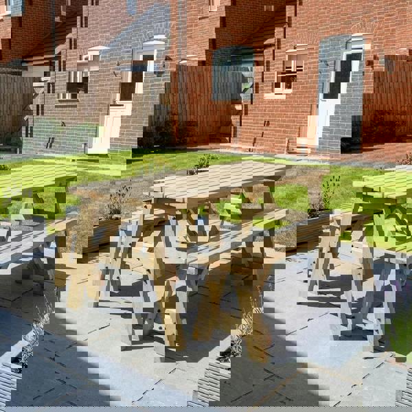 Arbor Garden Solutions Victoria Space Saving Picnic Table and Benches Set