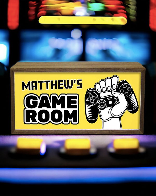 Personalised Light Box Sign for Kids Game Room, Playroom or Den