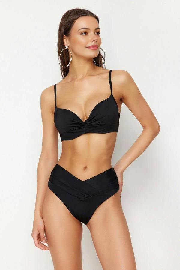 WOVCOR V-Cut Regular High Waist Bikini Bottom